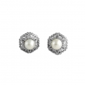 Pendientes con diamantes y perlas ( Rf 04999P-BR )
