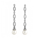 Pendientes con diamantes y perlas ( Rf 04061BR   )