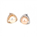Pendientes diamantes y perlas. ( RF U00013P )